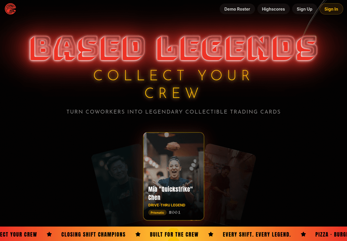 basedlegends.com landing page