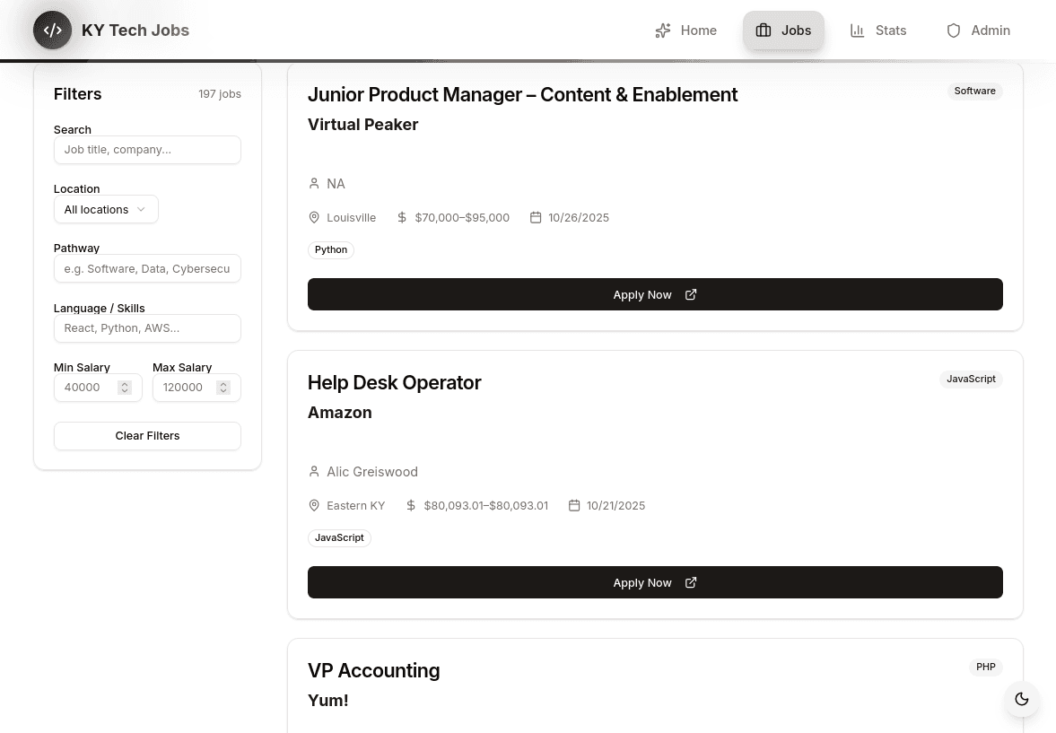 ky job board search page