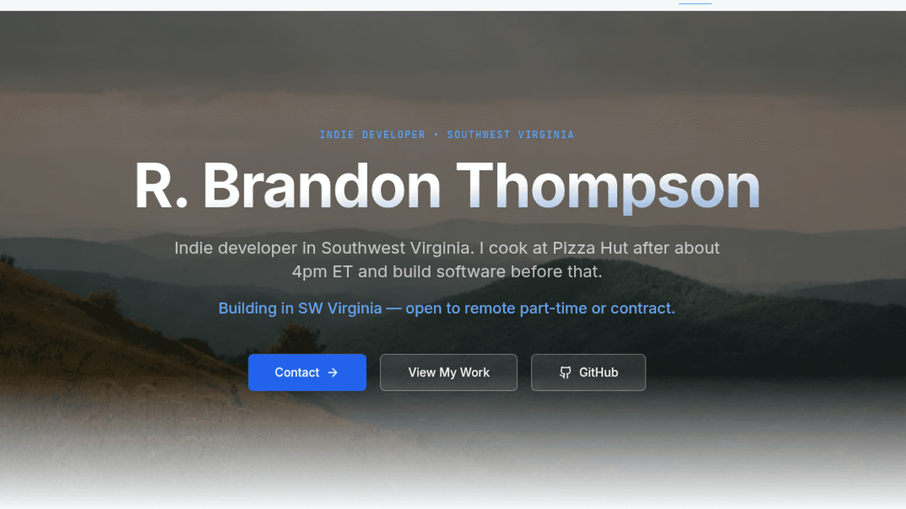 rbthompson.dev homepage
